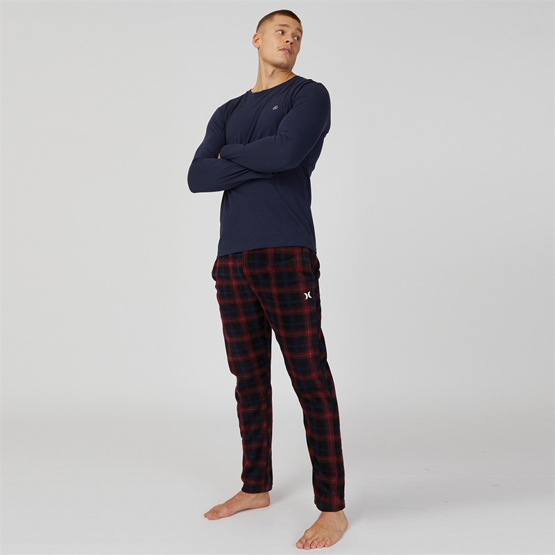 Hurley Mens Fleece Lounge Pants Black/Red