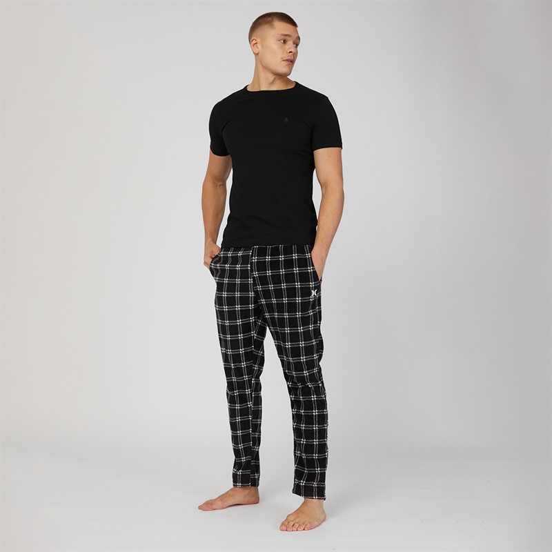 Buy Hurley Mens Fleece Lounge Pants Black White