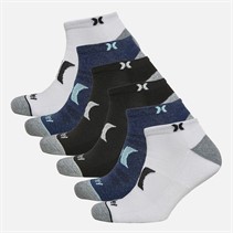 Hurley Mens 1/2 Terry Low Cut Six Pack Socks Navy Combo