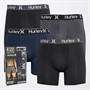 Hurley Mens Four Pack Boxers Navy/Grey
