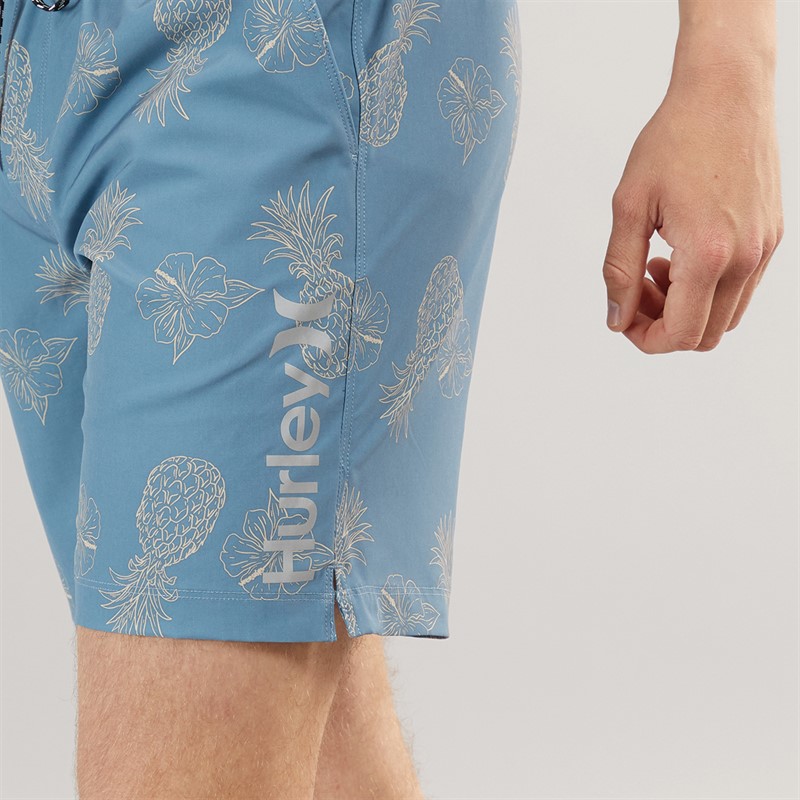 Hurley Mens Pineapple Swimshorts Blue/Brown