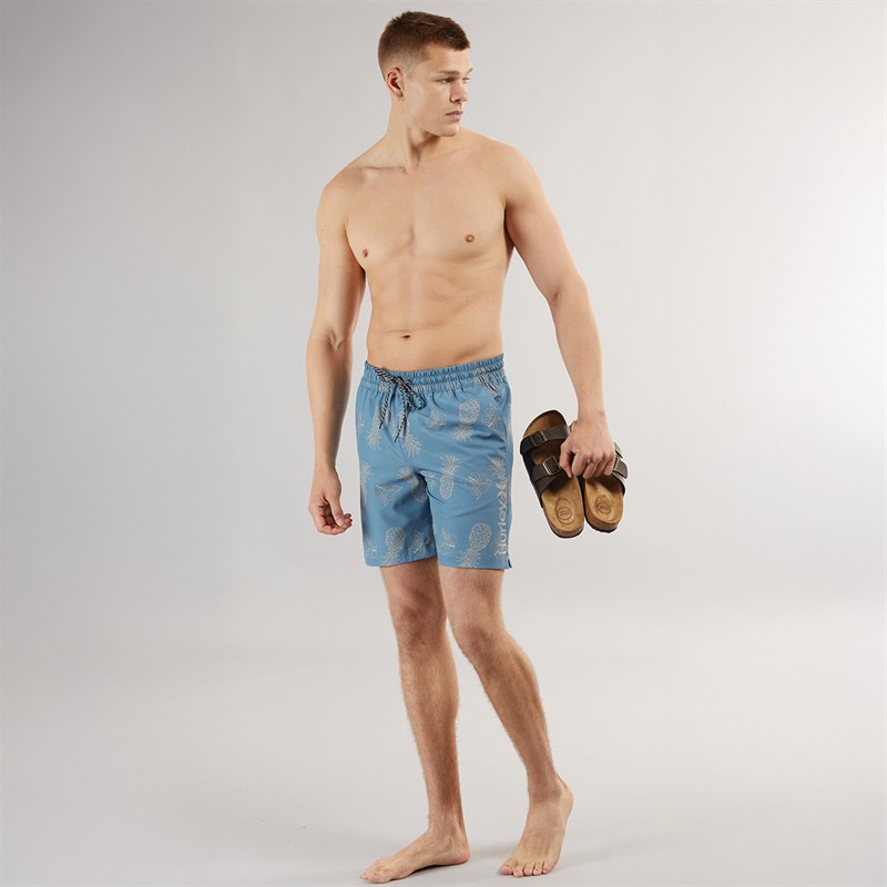 Hurley Mens Pineapple Swimshorts Blue/Brown