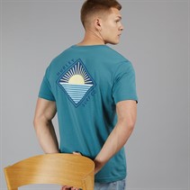 Hurley Mens Diamond Sunrise T-Shirt Sky/Pewter