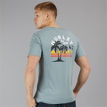 Hurley Mens Stripey Sunrise T-Shirt Grey/Blue
