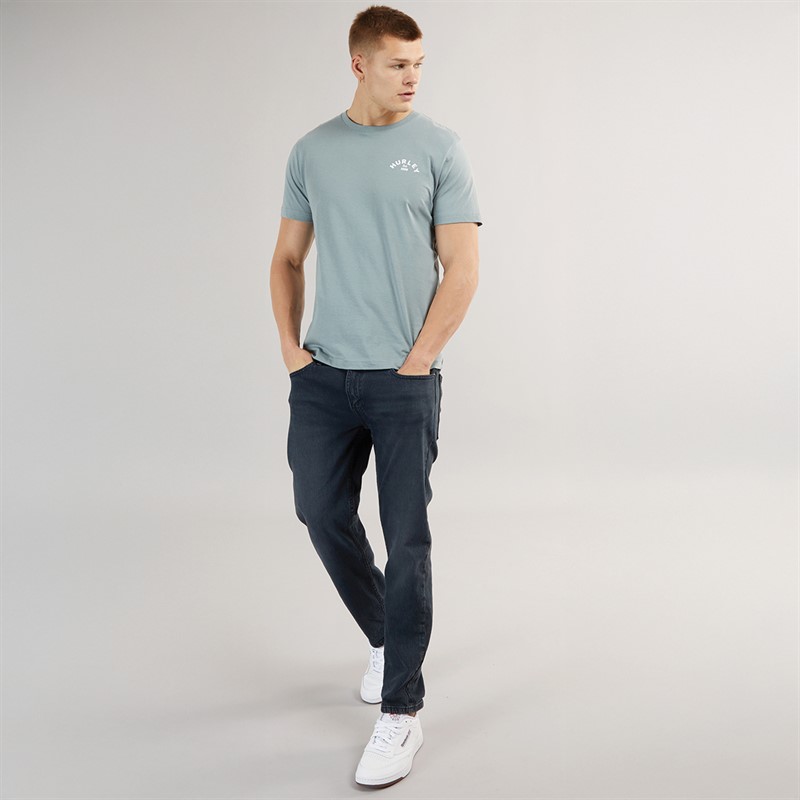 Hurley Mens Stripey Sunrise T-Shirt Grey/Blue