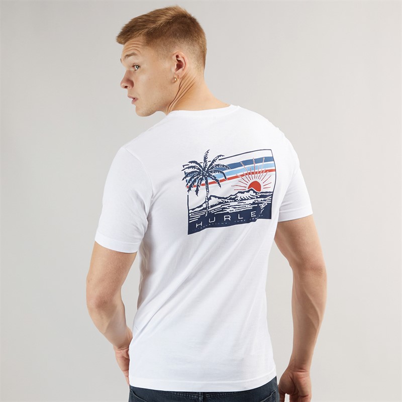 Hurley Mens Throwback T-Shirt White Traditional - Size S