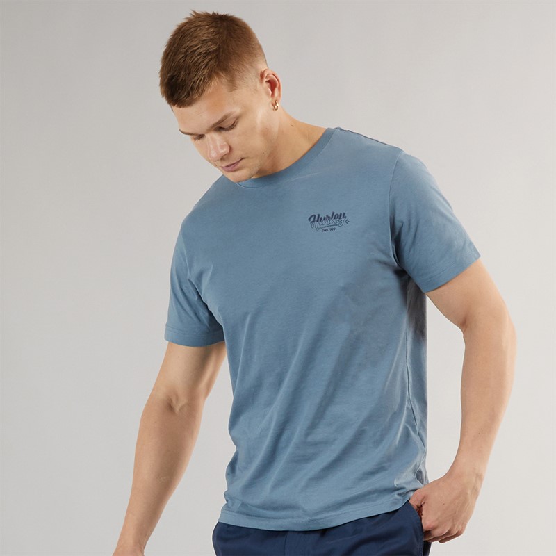 Hurley Mens Creepin T-Shirt Blue/Brown