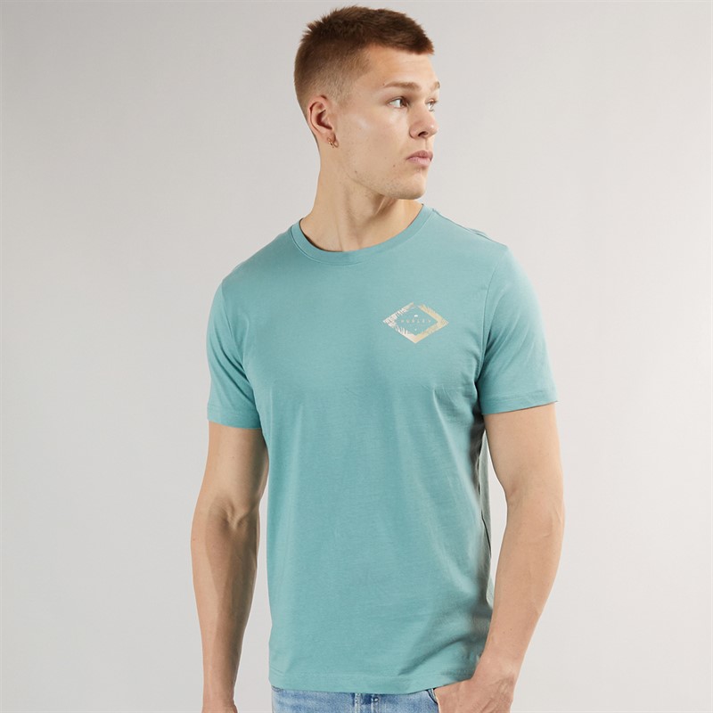 Hurley Mens Diamond Palms T-Shirt Sage Black Heather