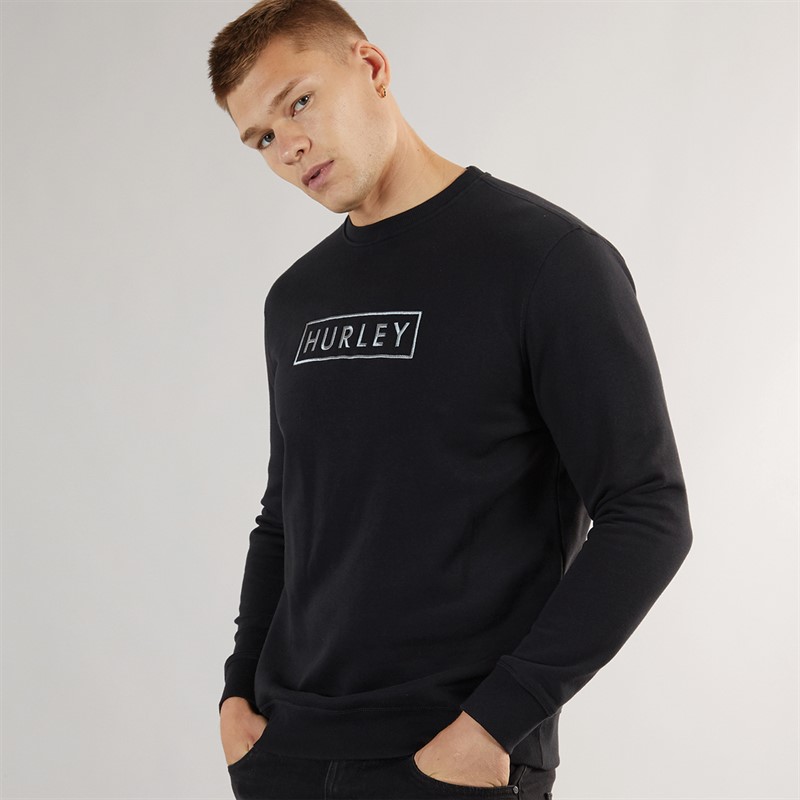 Hurley Mens Box Logo Sweatshirt Black
