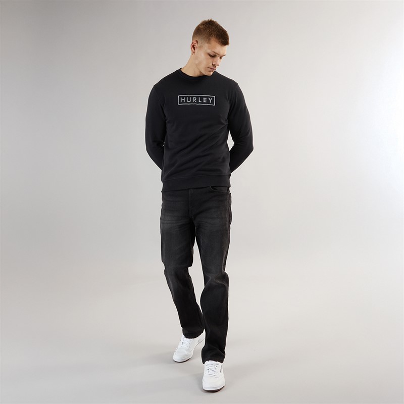 Hurley Mens Box Logo Sweatshirt Black