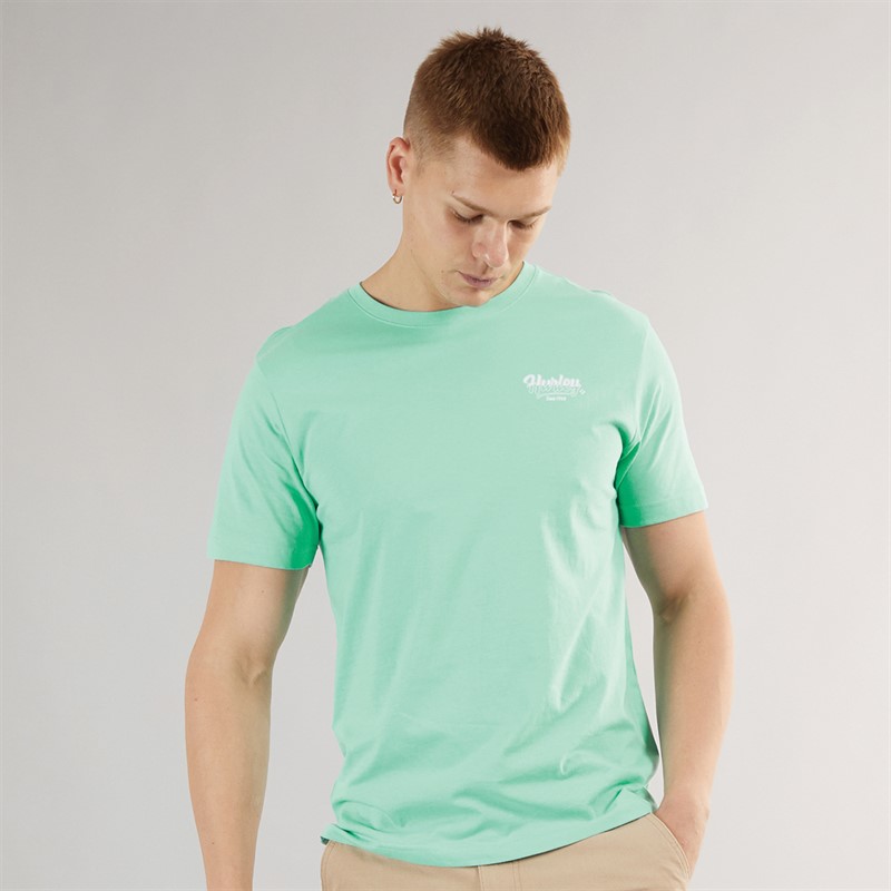 Hurley Mens Creepin Graphic T-Shirt Blue/Aqua