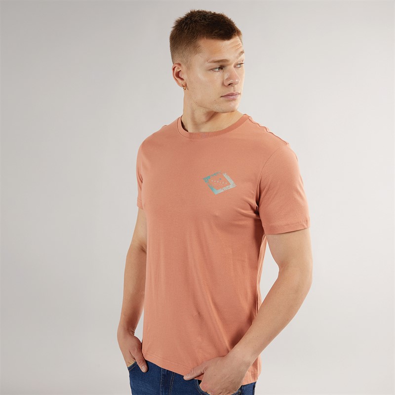 Hurley Mens Diamond Palms Graphic T-Shirt Brown/Red