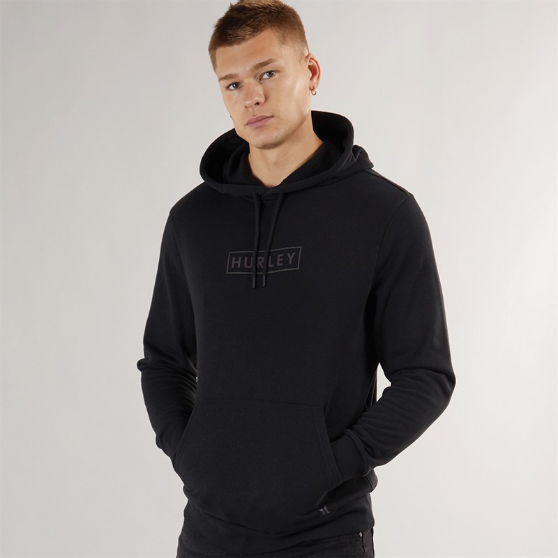 Hurley Mens Boxed Logo Fleece Hoodie Black