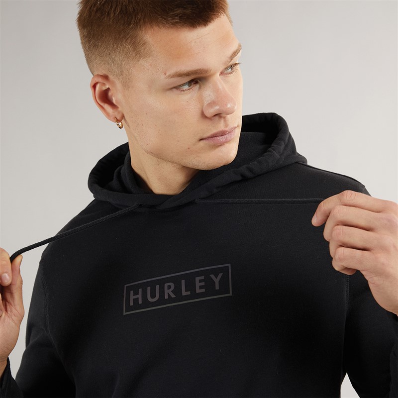 Hurley Mens Boxed Logo Fleece Hoodie Black