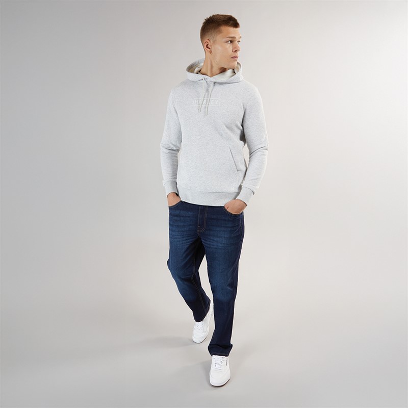 Hurley Mens Boxed Logo Fleece Hoodie Grey/Grey