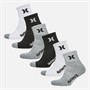 Hurley Mens 1/2 Terry Six Pack Quarter Crew Socks White/Multi