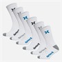 Hurley Mens 1/2 Terry Six Pack Crew Socks White/Blue