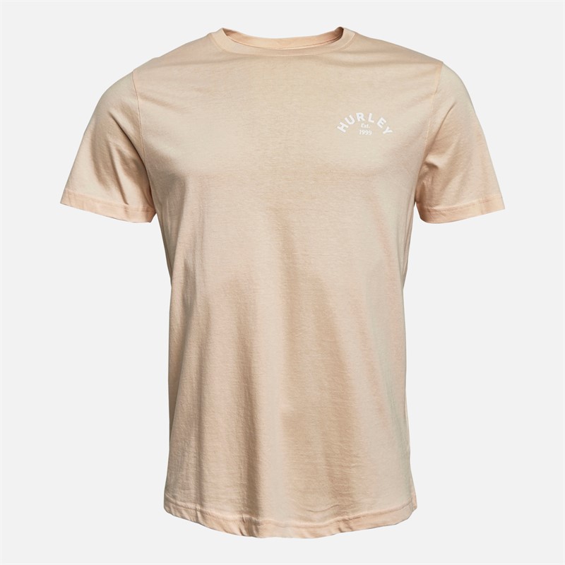 Hurley T-shirt Graphique Rayé Lever de Soleil Rose Homme