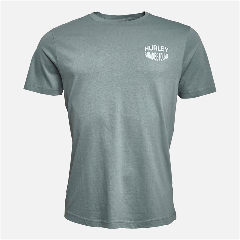 Hurley T-shirt Homme Paradise Found à Motif Gris/Bleu