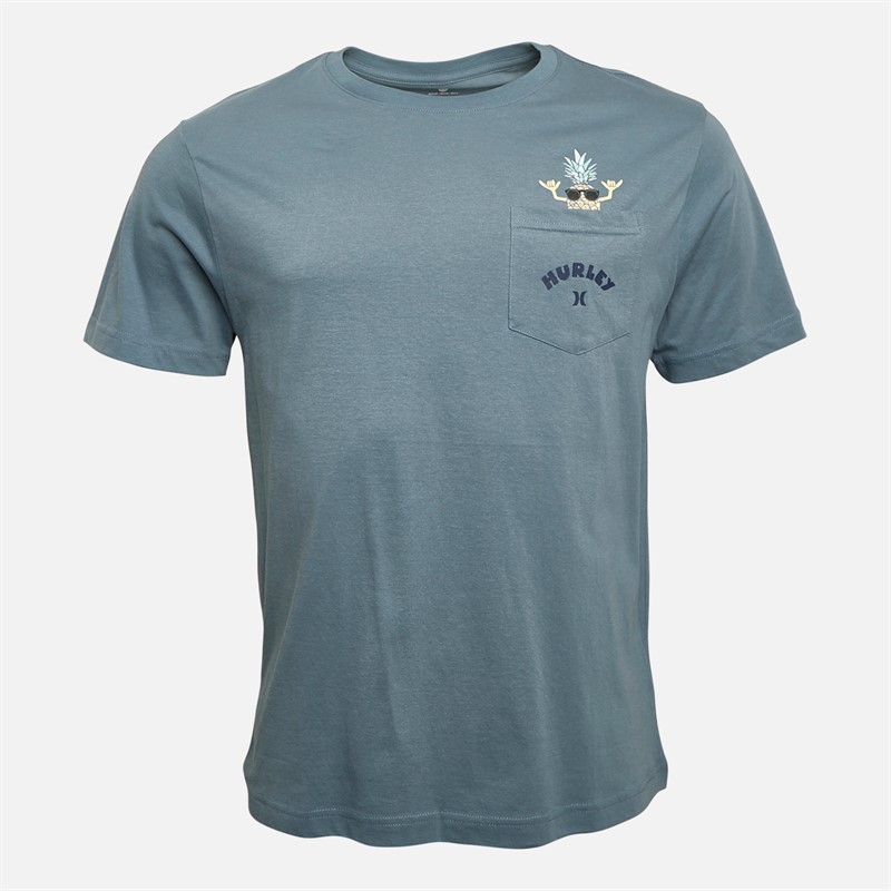 Hurley Heren Ananas Kiekeboe T-Shirt Blauw/Bruin