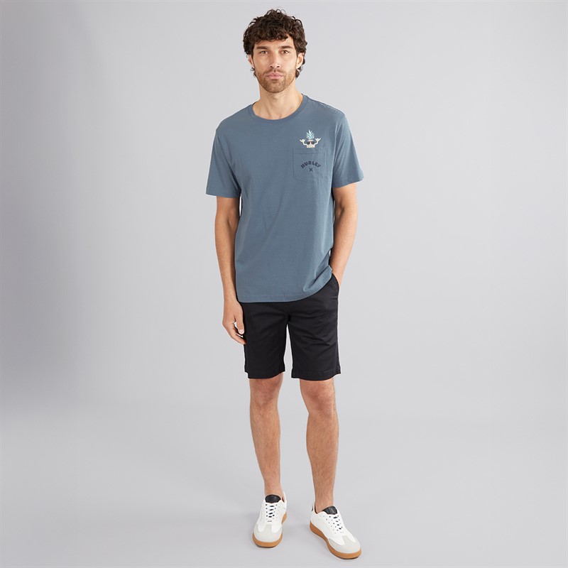 Hurley T-shirt Homme Ananas Coucou Bleu/Marron