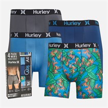 Hurley Heren Vier Pak Regrind Boxer Onderbroeken Fel Blauw
