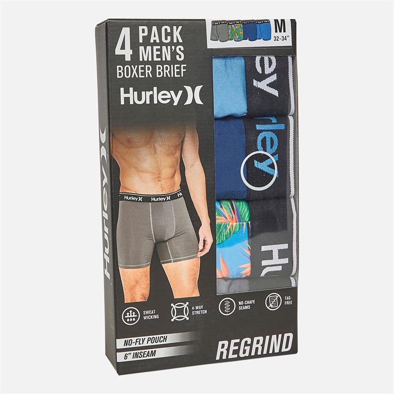 Hurley lot de quatre boxers Homme Regrind Bleu vif