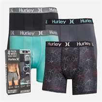 Hurley Heren Vier Pak Gerecycled Materiaal Boxer Onderbroeken Turquoise / Aqua