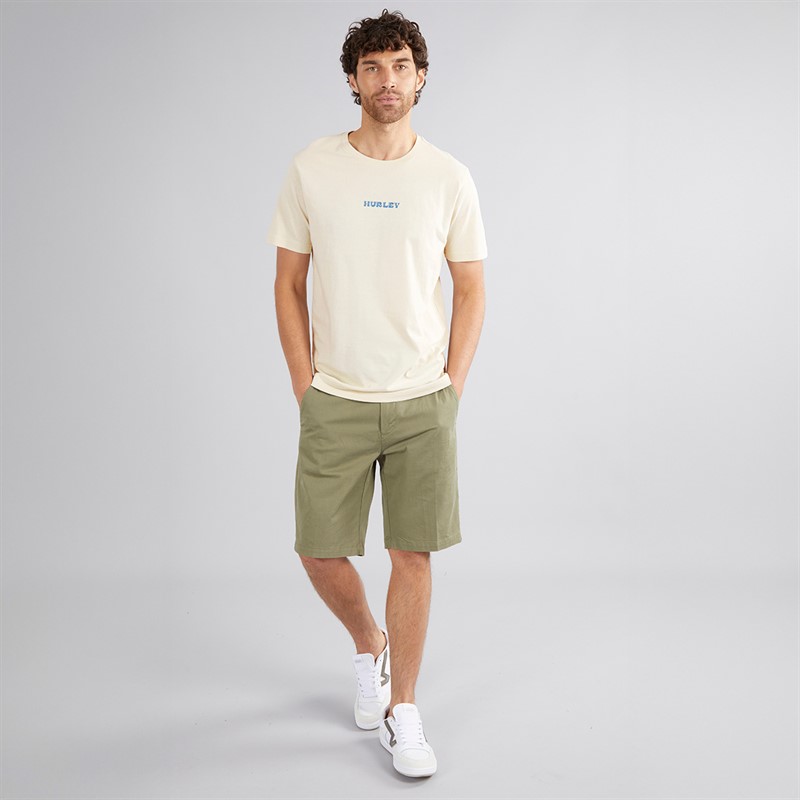 Hurley Mens Lounging Graphic T-Shirt Ivory