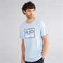 Hurley Mens Sea Waves Graphic T-Shirt Baby Blue