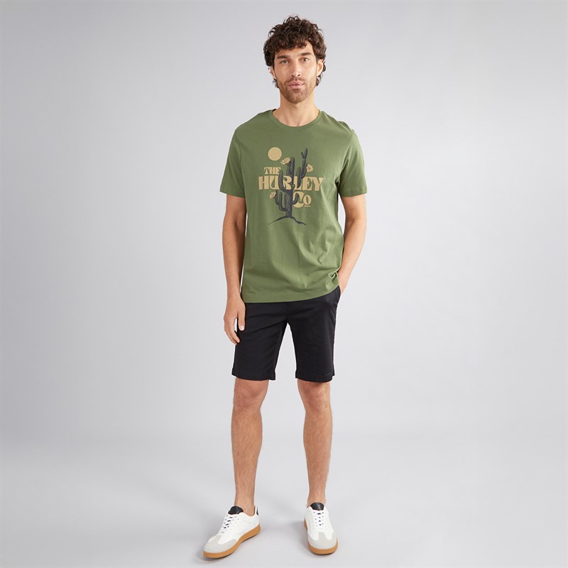 Hurley Mens Desert Day Graphic T-Shirt Aurora Green/Heather