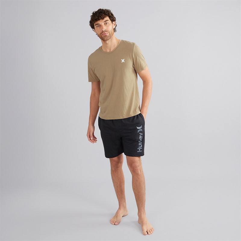 Hurley Mens T-Shirt And Shorts Set Black Combo