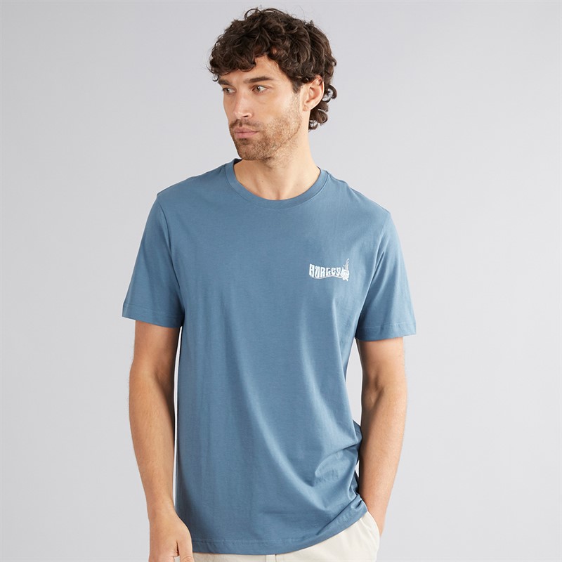 Hurley Mens Sea Graphic T-Shirt Grey/Navy