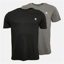 Hurley Mens Two Pack Crew Neck T-Shirts Black/Grey
