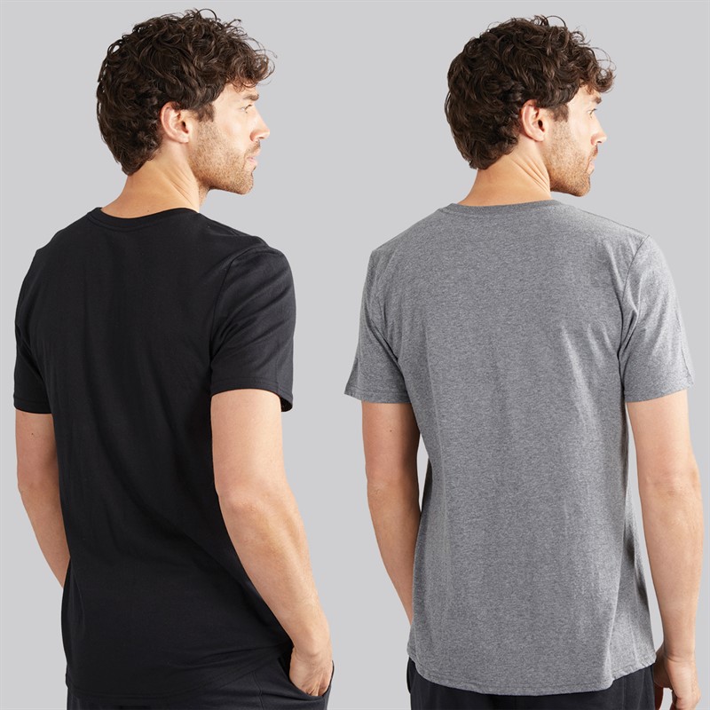 Hurley Mens Two Pack Crew Neck T-Shirts Black/Grey