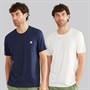 Hurley Mens Two Pack Crew Neck T-Shirts Blue/Tan