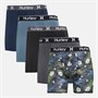 Hurley Mens Regrind Five Pack Boxer Briefs Black/Blue