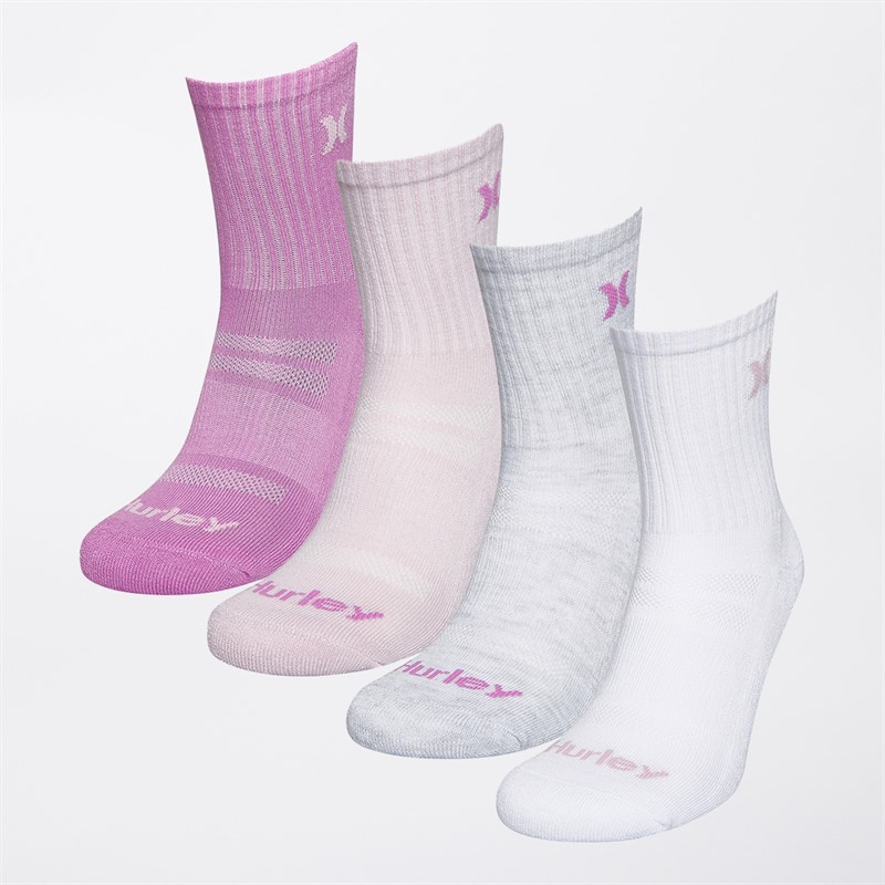 Hurley Womens Six Pack Crew Socks Multi