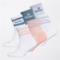 Hurley Womens Six Pack Crew Socks Multi