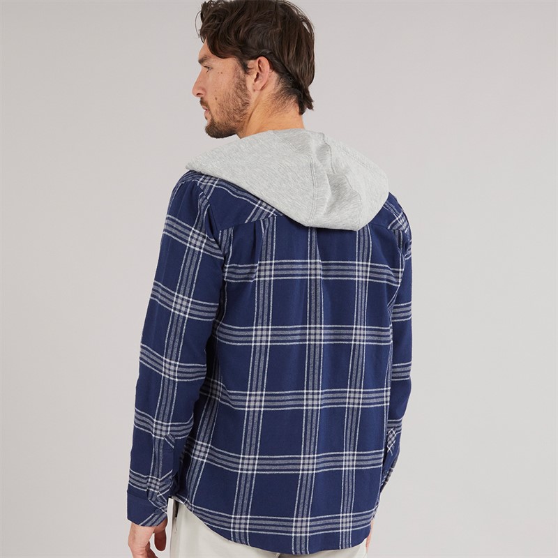 Hurley Mens Hooded Flannel Shirt Osidian