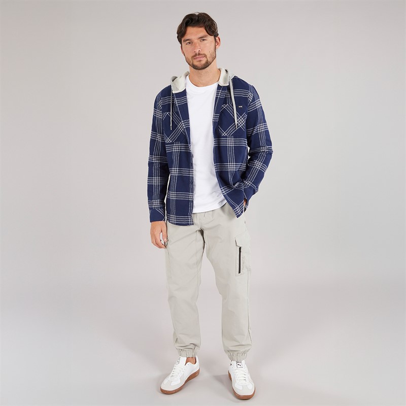 Hurley Mens Hooded Flannel Shirt Osidian