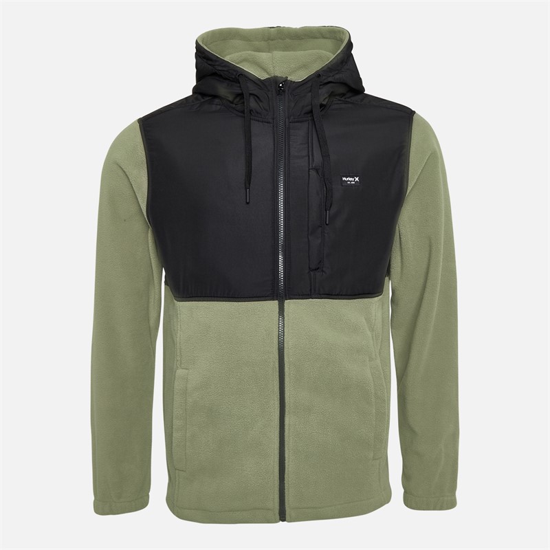 Hurley Mens Full Zip Hoodie Olive/Khaki