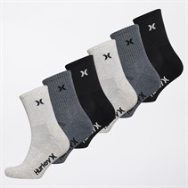 Hurley Mens Six Pack Crew Socks Multi
