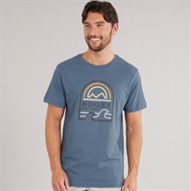 Hurley Mens Graphic T-Shirt Grey/Teal Grey/Navy