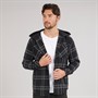 Hurley Mens Hooded Flannel Shirt Black