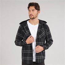 Hurley Mens Hooded Flannel Shirt Black