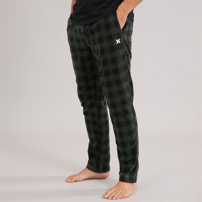 Hurley Mens Fleece Lounge Pants Green/Black