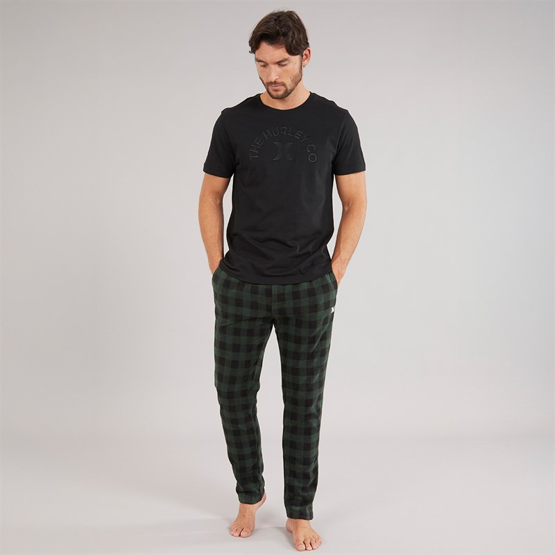 Hurley Mens Fleece Lounge Pants Green/Black