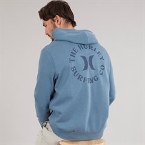 Hurley Mens Icon And Co Hoodie Grey/Teal Grey/Navy
