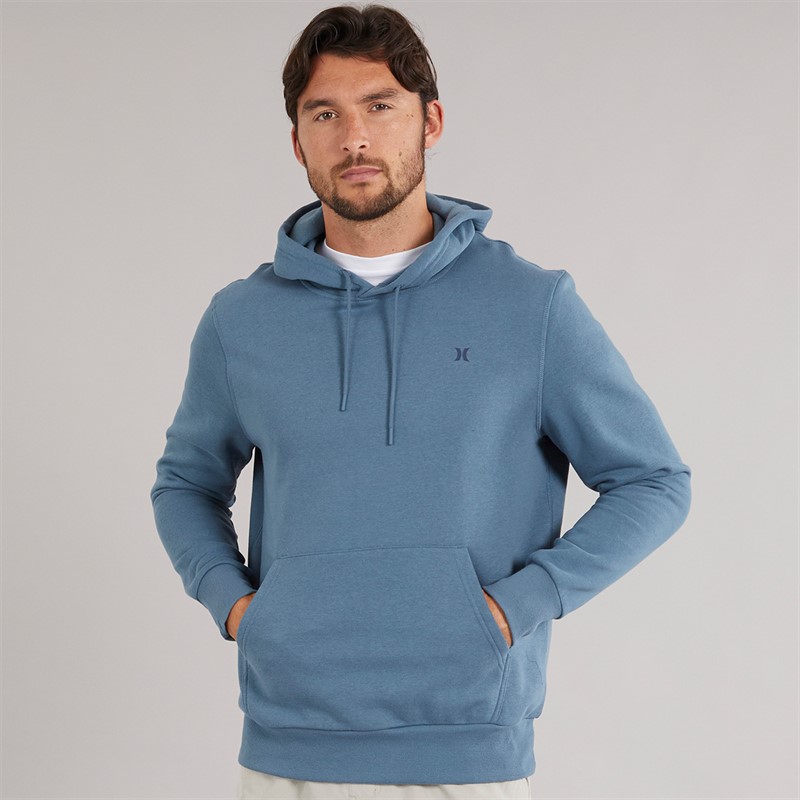 Hurley Mens Icon And Co Hoodie Grey/Teal Grey/Navy